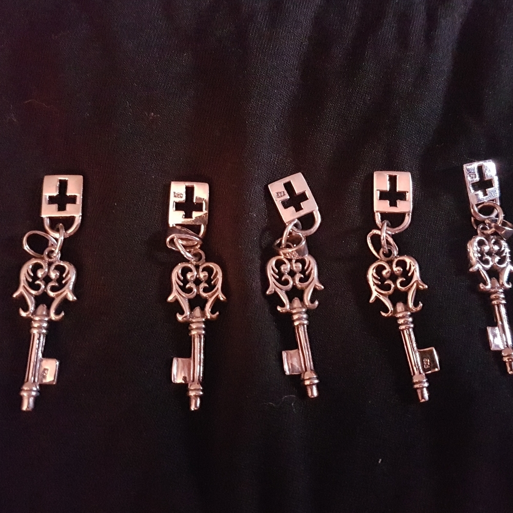 Sterling Silver key and lock charm